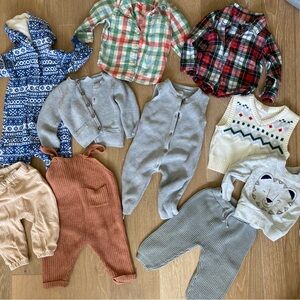 Lot of Baby Boy clothes 9-12 months winter Carters, HM Gap Knitted Outfits